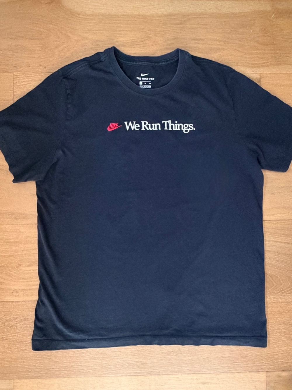Nike We Run Things T-Shirt Black Unisex/Men's XL Running Athletic Track Sport